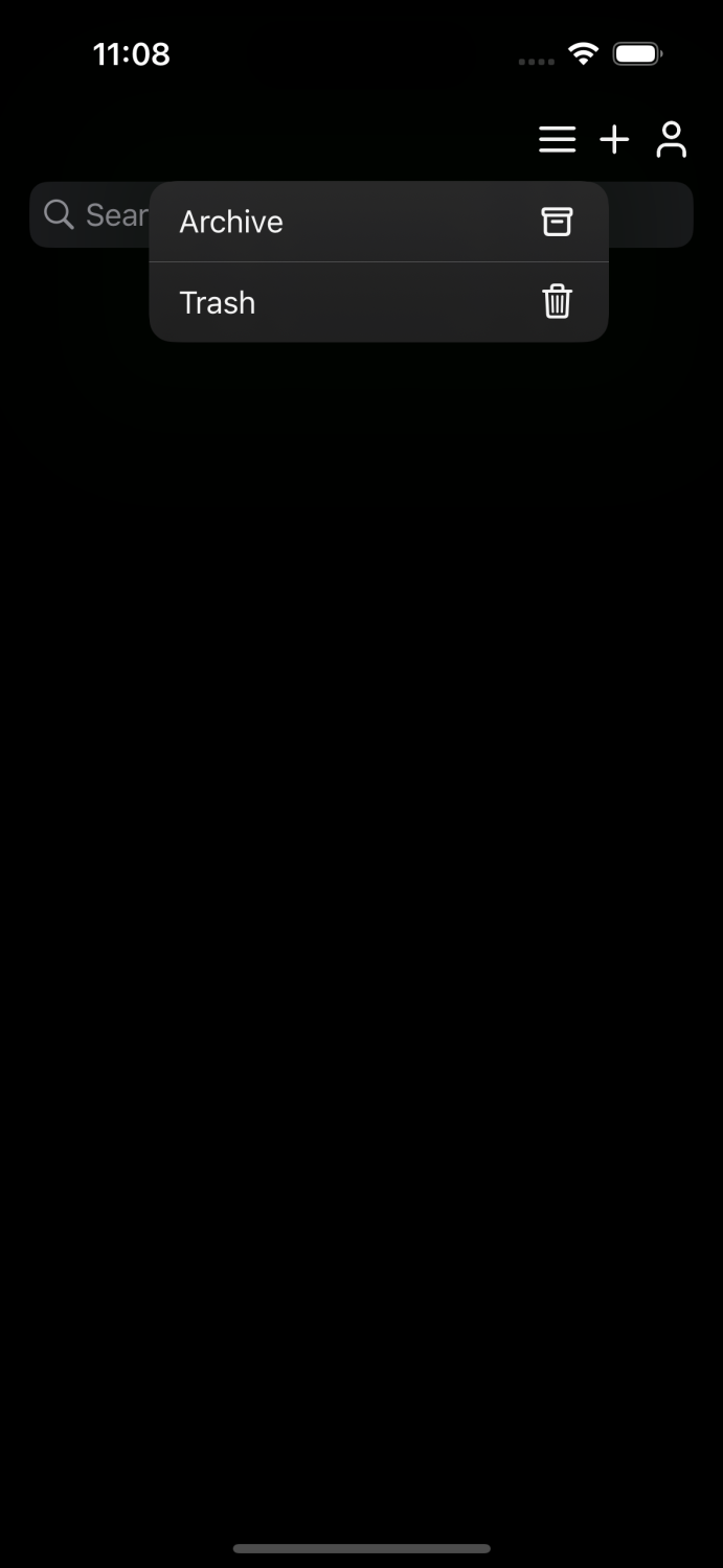Screenshot showing the app consistently following the user's dark theme preference when Appearance API is enabled